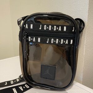 Nike air Jordan adjustable clear crossbody bag
